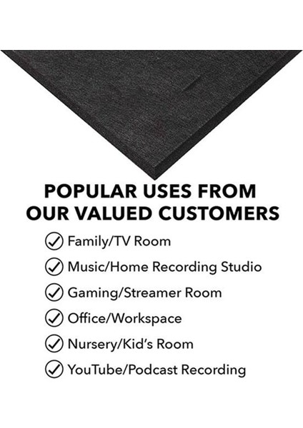 36 Pcs Akustik Köpük Paneller Ses Yalıtımı Paneli Eğimli Kenar Ses Panelleri Ev ve Ofislerde Kullanılan Akustik Duvar (Yurt Dışından) indirimleri