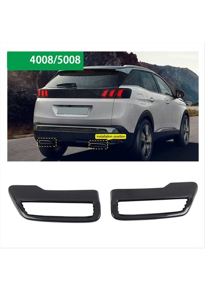 Peugeot 3008 4008 5008 2017-2021 Abs Karbon Fiber Araç Kuyruk Susturucu Egzoz Boru Çıkışı Kapak Araç Kuyruk Borusu Aksesuar (Yurt Dışından) fiyatları