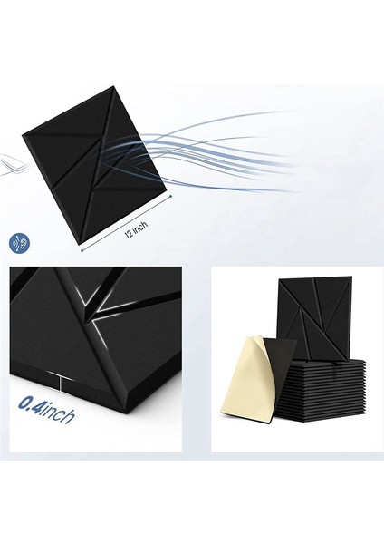 16PCS Kendinden Yapışkanlı Akustik Panel 12X12X0 4in Ses Geçirmez Panel Ses Paneli Ev Stüdyosu Ofisi Için Yoğunluk 4 (Yurt Dışından) modelleri