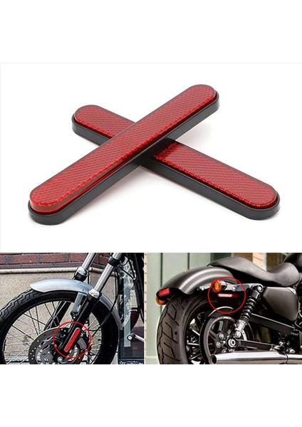 4x Motosiklet Ön Çatal Reflektör Sticker Alt Bacaklar Softail Sportster Için Güvenlik Uyarısı 883 1200 Fatboy Kırmızı (Yurt Dışından) fırsatları