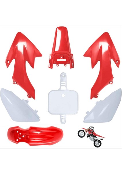CRF50 Plastik Kiti Çukur Bisiklet Parçaları Fairings Crf 50 Xr 50 Ssr 110 107 125 MX650 MX500 Piranha Baja Kırmızı+Beyaz (Yurt Dışından) modelleri