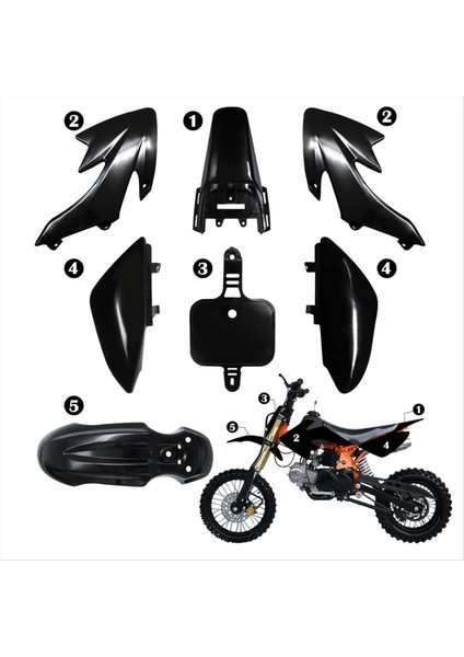 CRF50 Plastik Kiti Çukur Bisiklet Parçaları Fairings Crf 50 Xr 50 Ssr 110 107 125 MX650 MX500 Piranha Baja Siyah (Yurt Dışından) fırsatları