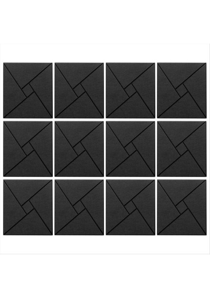 12PCS Kendinden Yapışkanlı Akustik Paneller 12X12X0 4in Ses Geçirmez Köpük Panelleri Duvarlar Için Ses Emici Karo Siyah (Yurt Dışından)