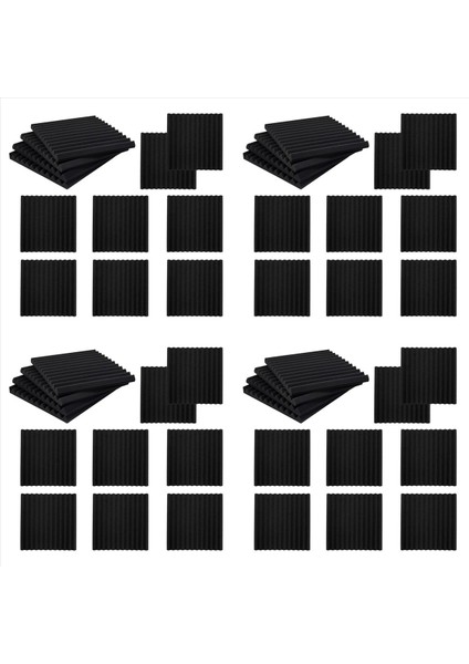48 Paket Kendi Yapışkan Akustik Paneller Ses Geçirmez Köpük Panelleri Ev Için Yoğunluklu Ses Yalıtımı Duvar Panelleri (Siyah) (Yurt Dışından)