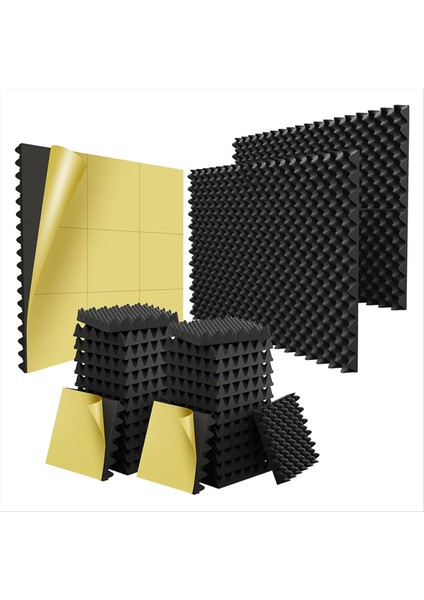 24 Paket Kendi Kendine Yapışkan 1 5X12X12INCH Ses Prova Yumurta Sandığı Akustik Köpük Ev ve Stüdyo Için Ses Geçirmez Duvar Panelleri (Yurt Dışından)