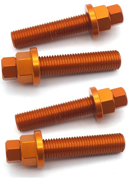 4x Arka Aks Blokları Ktm Sx Sxf Excf 125 150 250 350 450 530 690 990 1190 Macera (Orange) Için Zincir Ayarlayıcı Cıvata Vidası (Yurt Dışından)