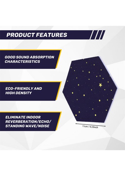 12 Paket Yıldızlı Gökyüzü Altıgen Akustik Paneller Ses Proofing Palding Stüdyo Akustik Tedavisi Için Ses Emici Panel (Yurt Dışından) fırsatları