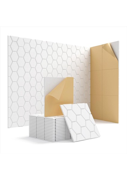 15 Paket Ses Geçirmez Duvar Panelleri 12X12X0 4 Inç Kendi Kendine Yapışkan Ses Emici Panel Ses Geçirmez Paneller Beyaz (Yurt Dışından)