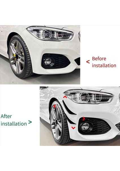Araba Ön Tampon Dış Yan Ayırıcı Spoyler Bmw 1 Serisi F20 F21 M Sport 2015-2019 Parlak Siyah (Yurt Dışından) modelleri