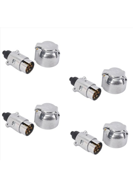 8x Römork Aksesuarları- 7 Pin Römork Fiş 12V Rv Soketler Townar Çekme 7pin Metal Römork Konektörleri (Yurt Dışından)