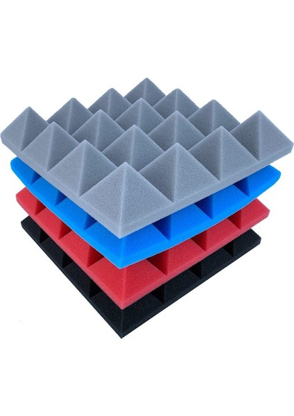24PCS 25X25X5CM Studio Akustik Ses Geçirmez Köpük Piramit Yalıtım Ses Emme Panelleri Siyah+Mavi (Yurt Dışından) indirimleri