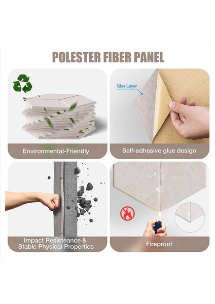 Ses Yalıtımı ve Akustik Için 24 Paket Akustik Köpük Kendi Yapışkanlı Ses Geçirmez Paneller (Sığ Deve) (Yurt Dışından) fırsatları