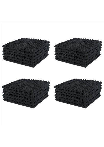 24 Pcs Akustik Paneller Köpük Tahtası Stüdyosu Ses Emici Güvenlik Duvarı Karoları Yankı ve Gürültüyü Azaltmaya (Yurt Dışından)