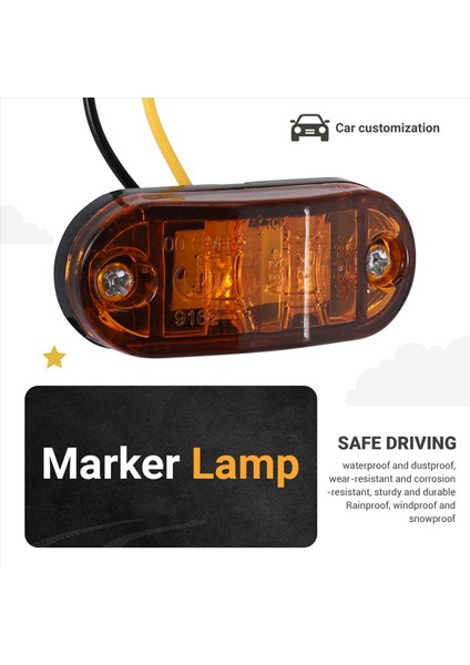12V / 24V 2 LED Yan Işaret Lambası Lambası Araba Kamyonu Römorku E-Işaretli Kehribar (Yurt Dışından) indirimleri