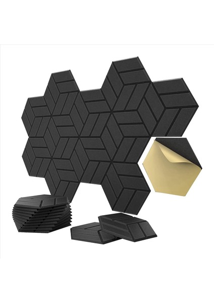 24 Paket Kendinden Yapışkan Akustik Paneller Altıgen Ses Kanıtı Köpük Panelleri Stüdyo Için Kullanılan Duvar Için Ses Geçirmez Dolgu (Yurt Dışından) fiyatları