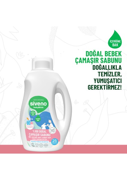 %100 Doğal Bebek Çamaşır Sabunu Kendinden Yumuşatıcılı Bitkisel Deterjan Konsantre 750 ml X2 Adet modelleri
