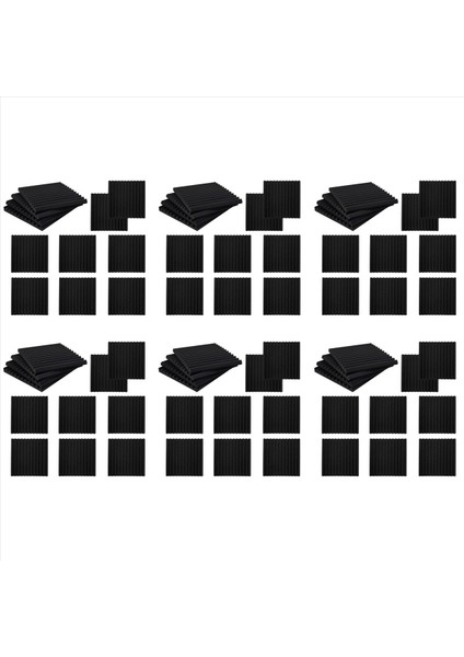 72 Paket Kendi Yapışkanlı Akustik Paneller Ses Geçirmez Köpük Paneller Yoğunluklu Ses Yalıtımı Duvar Panelleri (Siyah) (Yurt Dışından)