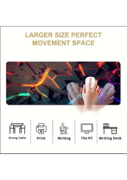 90X40 cm 3D Boyut Tasarımı Kaydırmaz Taban Speed Yüzey Oyuncu Mouse Pad Gaming indirimleri