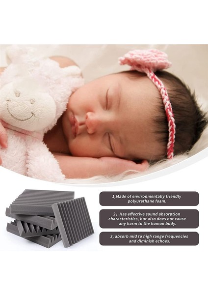 Akustik Köpük Paneller 12 Pc Ses Tabanlı Duvar Panelleri 30X30X5CM Duvarlar Için Yoğunluklu Ses Emici Panel Beyaz (Yurt Dışından) indirimleri