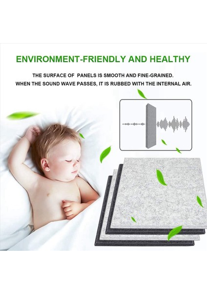 48 Pcs Akustik Köpük Paneller Ses Yalıtımı Paneli Eğimli Kenar Ses Panelleri Ev ve Ofislerde Kullanılan Akustik Duvar (Yurt Dışından) fırsatları