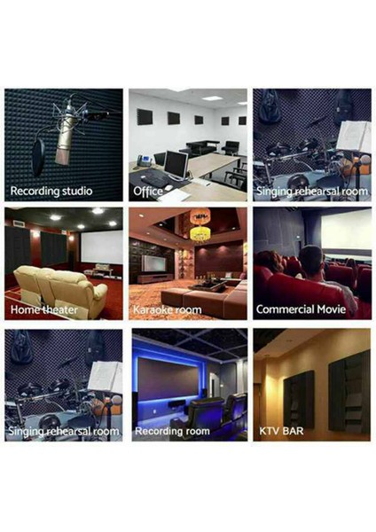 12 Pcs Akustik Paneller Köpük Tahtası Stüdyosu Ses Emici Güvenlik Duvarı Karoları Yankı ve Gürültüyü Azaltmaya (Yurt Dışından) modelleri