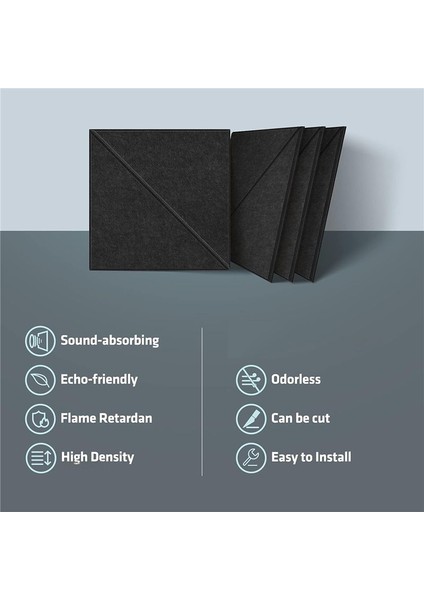 12 Paket Akustik Panel 12 x 12 Inç Dekoratif Ses Yalıtma Panelleri Duvar ve Tavan Akustik Paneller Siyah (Yurt Dışından) fırsatları