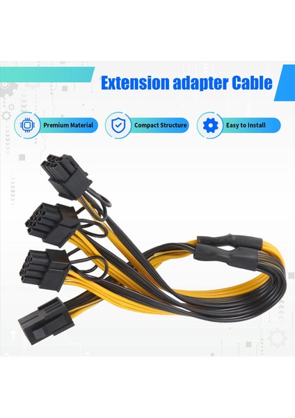 Grafik Kartı Için 8 Pin'den 3x 8 Pin'e (6+2) Pin Pcı-E Uzatma Kablosu (Yurt Dışından) fırsatları