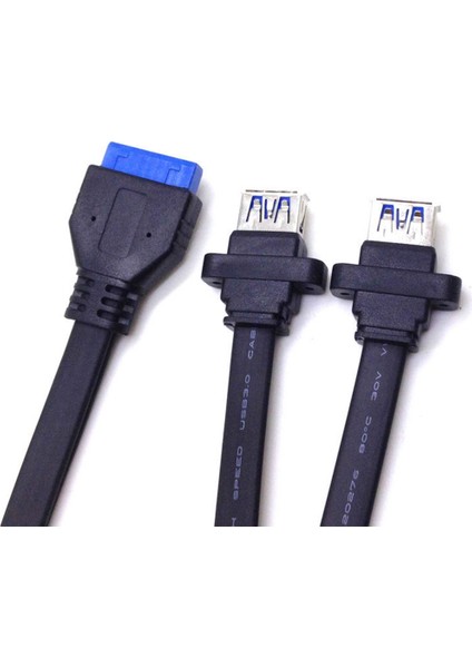 0,5 M Çift 2 Portlu USB 3.0 Ön Panel Uzatma Kablosu A Tipi Dişi - 20 Pin Kutu Başlığı Dişi Yuvası Adaptör Kablosu (Yurt Dışından) fiyatları