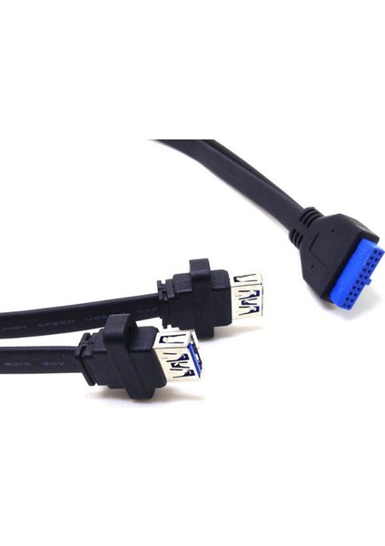 0,5 M Çift 2 Portlu USB 3.0 Ön Panel Uzatma Kablosu A Tipi Dişi - 20 Pin Kutu Başlığı Dişi Yuvası Adaptör Kablosu (Yurt Dışından) indirimleri