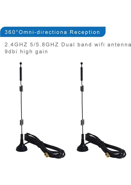 Çift Bantlı Uzun Menzilli Wifi Anteni (4'lü Paket), 9dbi 2.4ghz 5ghz (Yurt Dışından) fiyatları