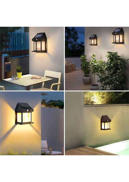 Güneş Enerjili Bahçe Aydınlatması Aplik Dekor Solar ve Sensörlü Bahçe Balkon ve Garaj Lambas fırsatları