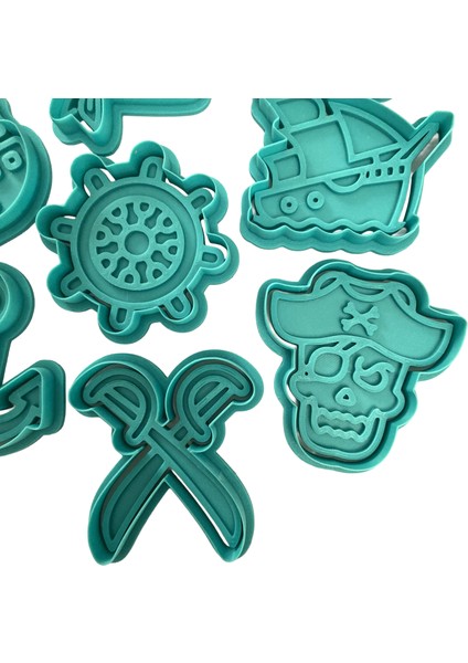 9'lu Korsan Mega Kurabiye Kalıbı Seti | Gemi, Kurukafa, Dümen, Kılıç, Çapa | Doğum Günü Parti Seti, Şeker Hamuru,kil Şekillendirici fiyatları