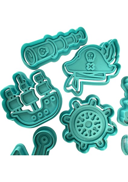 9'lu Korsan Mega Kurabiye Kalıbı Seti | Gemi, Kurukafa, Dümen, Kılıç, Çapa | Doğum Günü Parti Seti, Şeker Hamuru,kil Şekillendirici fırsatları