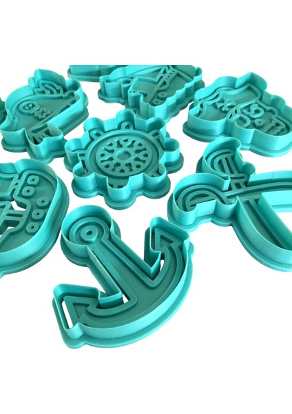 9'lu Korsan Mega Kurabiye Kalıbı Seti | Gemi, Kurukafa, Dümen, Kılıç, Çapa | Doğum Günü Parti Seti, Şeker Hamuru,kil Şekillendirici indirimleri