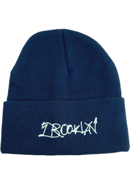 JTAW25BRE1657 Micro Örme Yazılı Lacivert %100 Akrilik Janti Bere