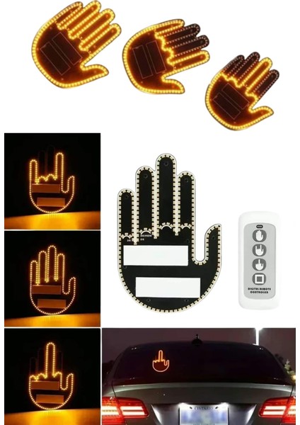 Uzaktan Kumandalı El Orta Parmak LED Araç Camına Özel fiyatları