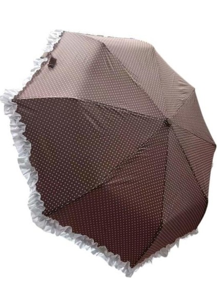 TK-3665 Katlanır Otomatik Şemsiye 8 Telli Desenli Fırfırlı modelleri