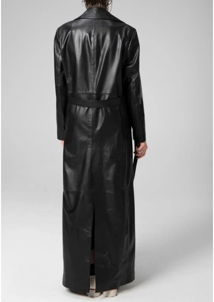 kadın uzun hakiki deri trençkot kaban fırsatları