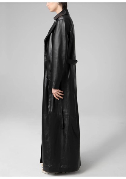 kadın uzun hakiki deri trençkot kaban indirimleri