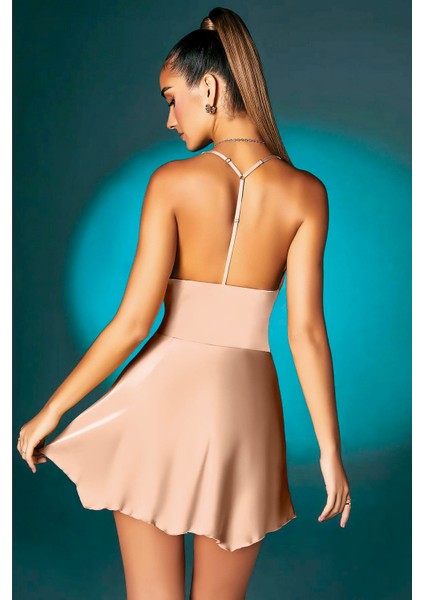 Somon Askılı Degajeli Fantezi Mini Elbise fiyatları