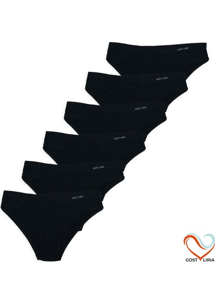 - Premium Bambu Kadın Slip – 6’lı Paket Siyah
