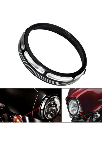 Harley Motosiklet Dönüşüm Kafası Işık Lambası Kapağı 7 Inç Lamba Kapağı Kafa Işık Lambası Trim Kapak Kapağı Koruyucu (Yurt Dışından) fiyatları