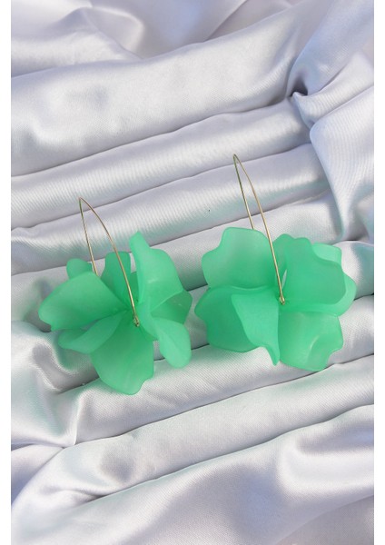 Pirinç Yeşil Renkli Flora Küpe - TJ-BKP9262 modelleri