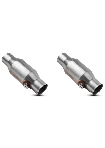 2pcs 2 5 Inç Bükülmüş Evrensel Katalitik Konvertör Akışlı Paslanmaz Çelik 425250 Egzoz Katalitik Konvertör (Yurt Dışından)
