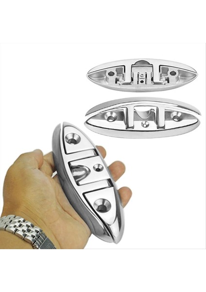 4pcs 6inch Paslanmaz Çelik Kepçesi Deniz Katlanabilir Tekne Kepçeleri Katlanır Güverte Demirleme Kepçesi Sifon Montajı Monte Tekne Yatları (Yurt Dışından) indirimleri