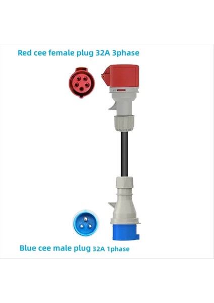 Ev Taşınabilir Şarj Cihazı Schuko Fişine Cee Kırmızı Güç Kadın Fişi Soket Adaptörü Blue Cee 32A 3fase ile Bağlantı (Yurt Dışından) indirimleri
