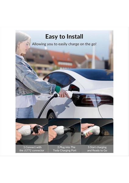 J1772 Tesla Şarj Cihazı Aksesuarları Için Tesla Şarj Adaptörü [max 80A 240V] Telsa Nacs Adaptörü Kullanımı Kolay (Yurt Dışından) fiyatları