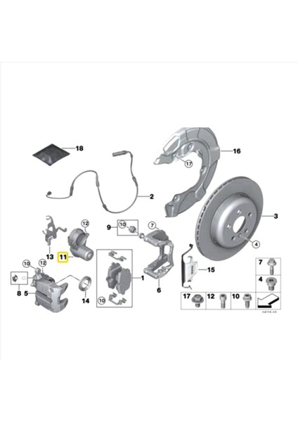 Bmw G30 G31 G32 G12 G15 Aktüatör Parkı Fren Arka 6870567 34216870567 (Yurt Dışından) modelleri