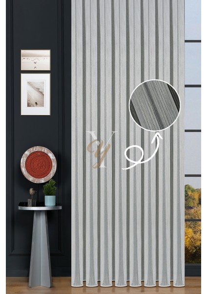 Yasemin Raporlu Çelik Tül Perde V-Gold