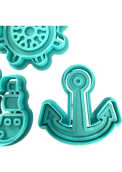 3'lü Denizci Kurabiye Kalıbı Seti (Gemi, Dümen, Çapa) | Korsan ve Deniz Temalı Parti | Şeker Hamuru, Kil Şekillendirici indirimleri